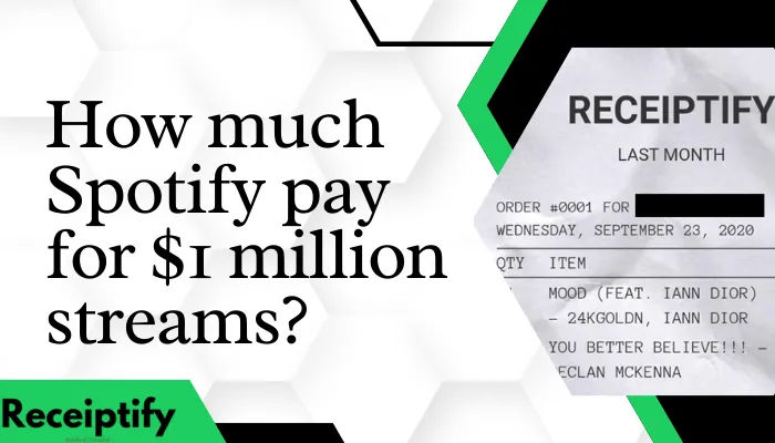 How much Spotify pay for $1 million streams